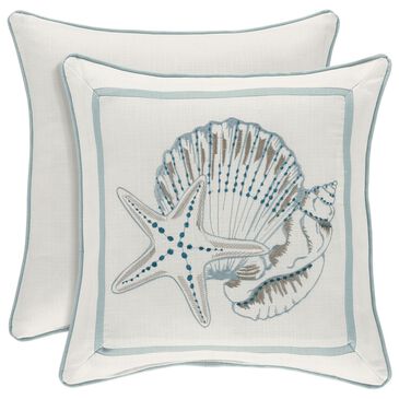 Royal Court Water"s Edge 16" Square Throw Pillow in Aqua, , large