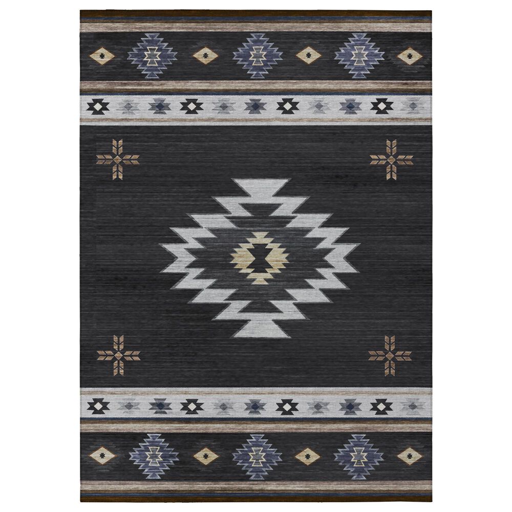Dalyn Rug Company Phoenix PH4 8" Round Black Indoor/Outdoor Area Rug, , large
