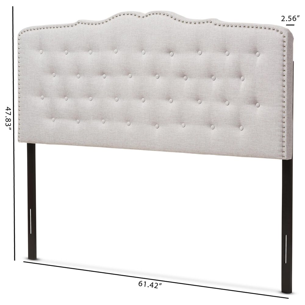 Baxton Studio Lucy King Panel Headboard in Greyish Beige, , large