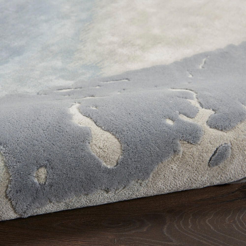 Nourison Prismatic PRS19 5&#39;7&quot; x 7&#39;5&quot; Seafoam and Silver Area Rug, , large