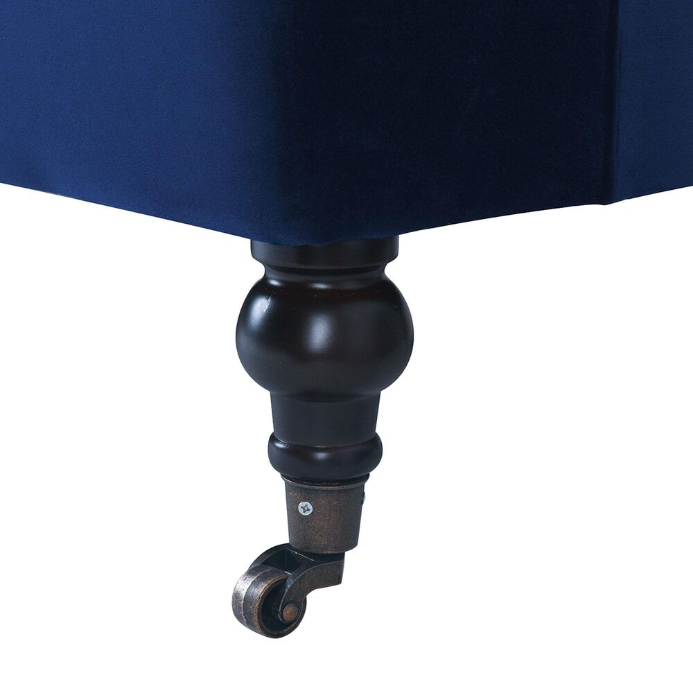 Jennifer Taylor Home Alana Lawson Stationary Sofa in Navy Blue Velvet, , large