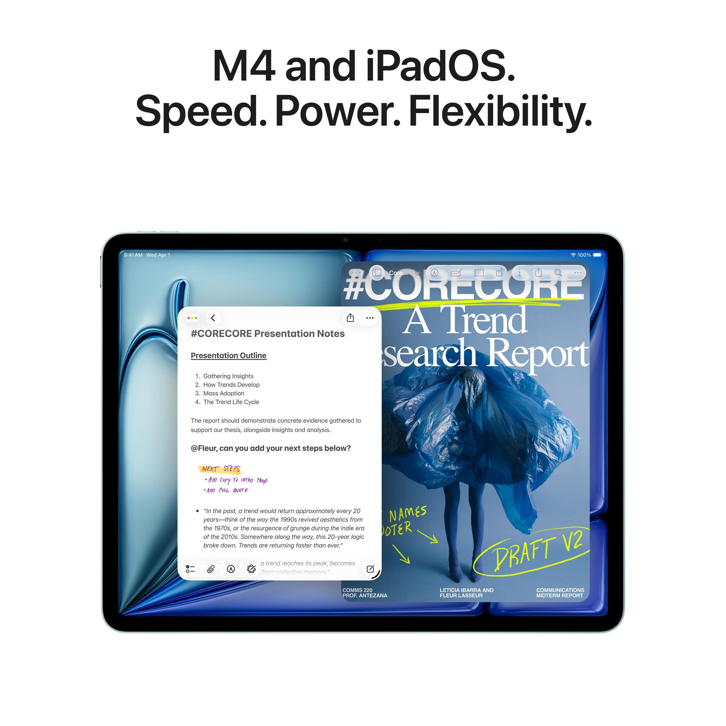 Apple 13-Inch iPad Air M4 Chip Wi-Fi 256GB in Purple (Latest Model)