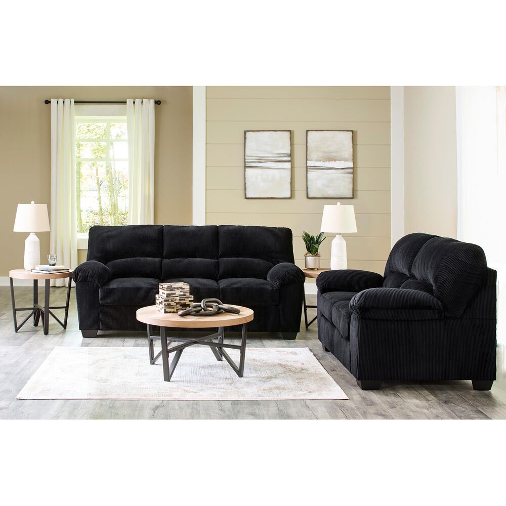 Ashley SimpleJoy, Deanlee and Aniela 7-Piece Living Room Set in Onyx, , large