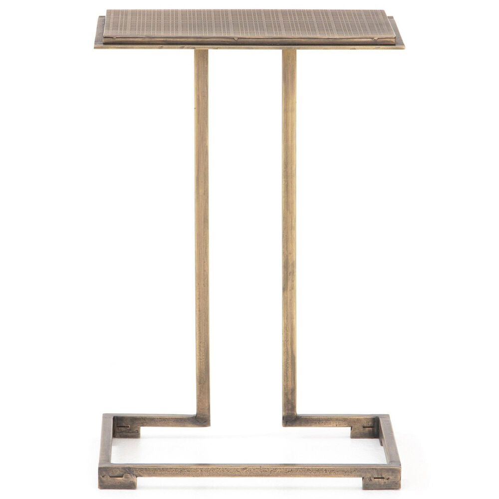 Four Hands Acid Etch C Table in Acid Etched Aged Brass, , large