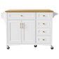 HOMLUX 52" Kitchen Island with Drop Leaf in White, , large