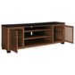Ashley Kallari 84" XL TV Stand in Warm Brown and Matte Black, , large