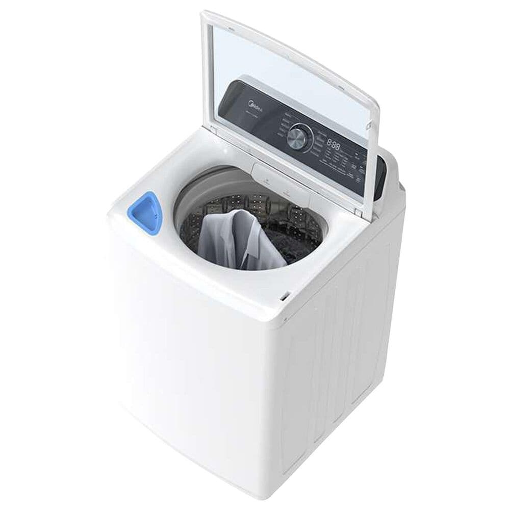 Midea 4.5 Cu.Ft. Smart Top Load Washer and 7.0 Cu. Ft. Gas Dryer Laundry Pair in White, , large