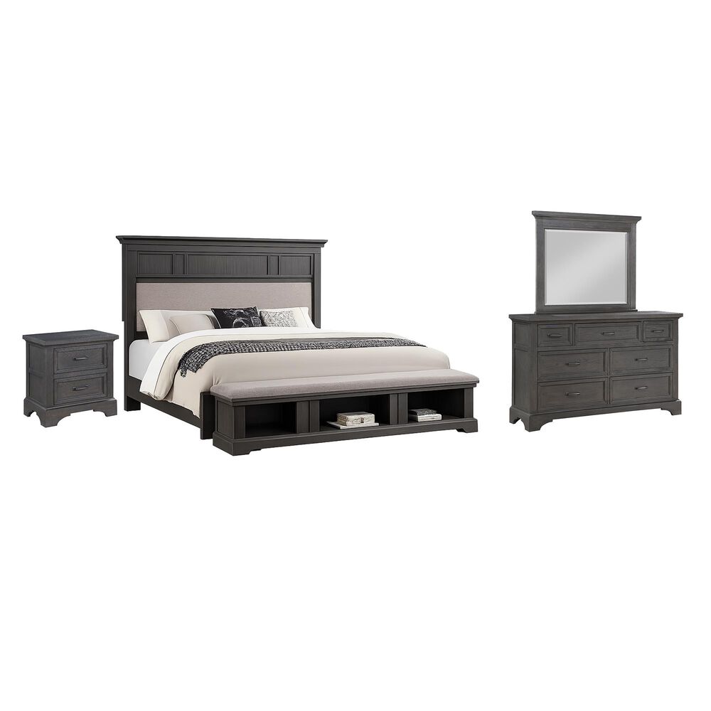 Davis International Prescott 4 Piece Queen Storage Panel Bedroom Set in Gray Oak, , large