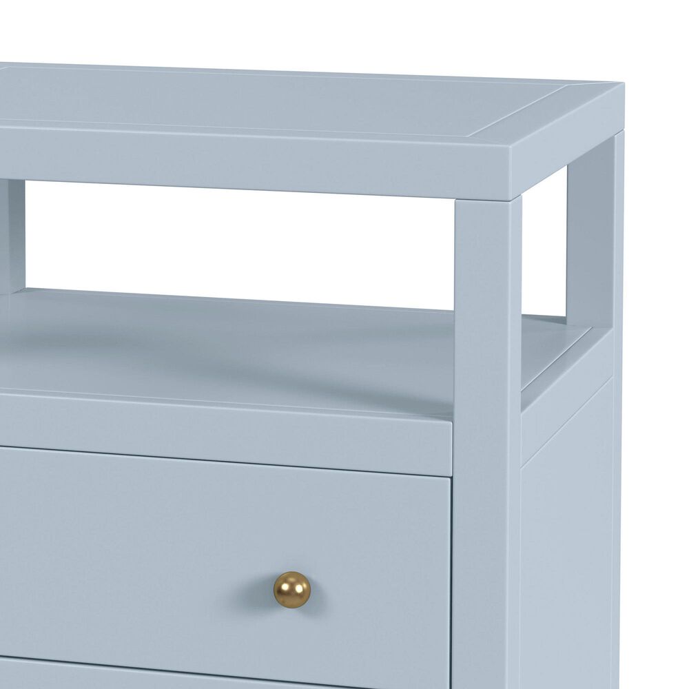 Butler Specialty Company Nora 2 Drawer Nightstand with Open Shelf in Light Blue, , large