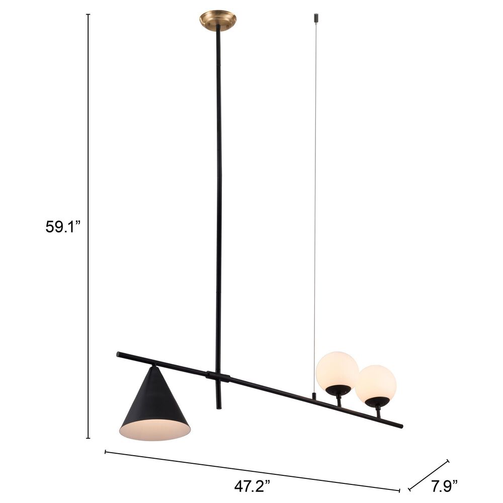 Zuo Modern Richiza Ceiling Lamp in Black, , large