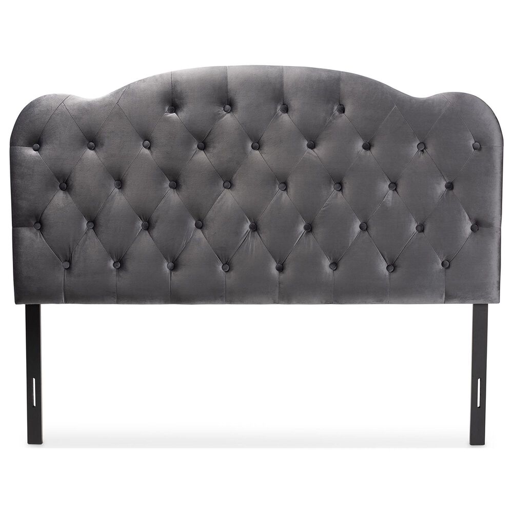 Baxton Studio Clovis Full Upholstered Headboard in Grey, , large