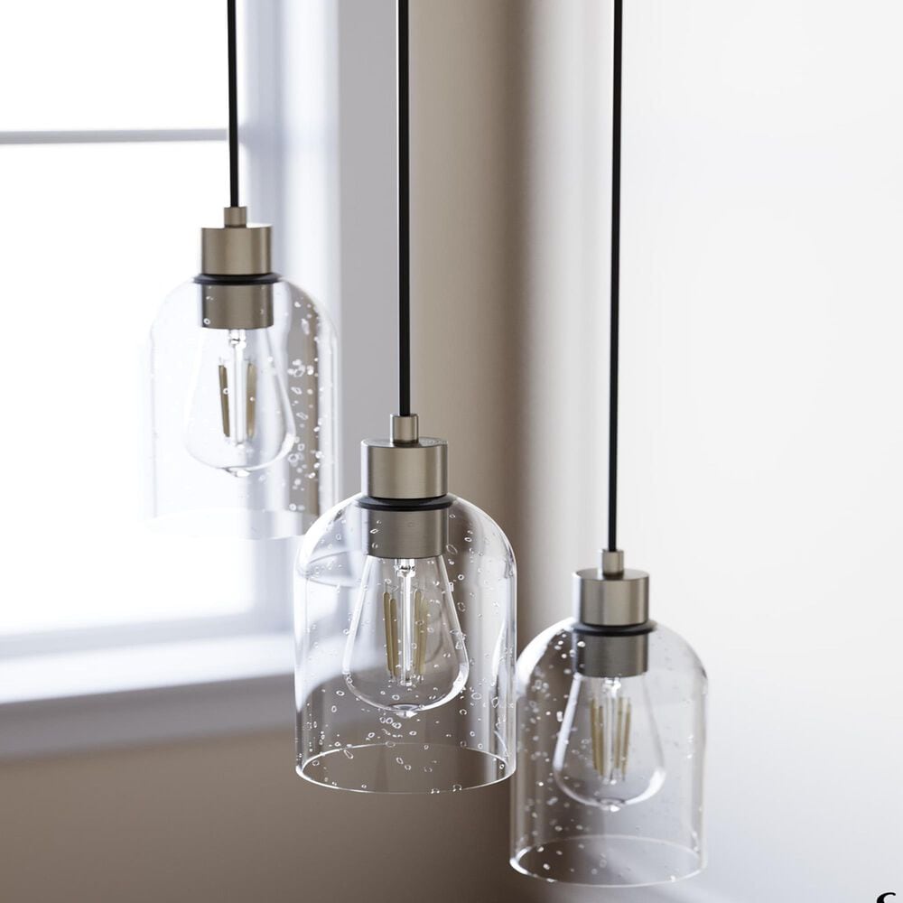 Hunter Lochmeade 3-Light Linear Pendant Cluster in Brushed Nickel, , large
