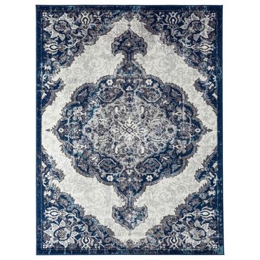 Amer Rugs Alexandria 4" x 6" Ivory and Navy Area Rug, , large