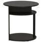 HOMLUX Oval End Table with Bookshelf in Walnut and Black, , large