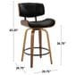 LumiSource Lombardi 26" Swivel Counter Stool with Grey Faux Leather Upholstery in Walnut and Black (Set of 2), , large