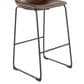 Lumisource Duke Fixed-Height Barstool with Espresso and Orange Cushion in Black, , large