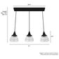 Hunter Cypress Grove 3-Light Linear Cluster in Natural Iron, , large