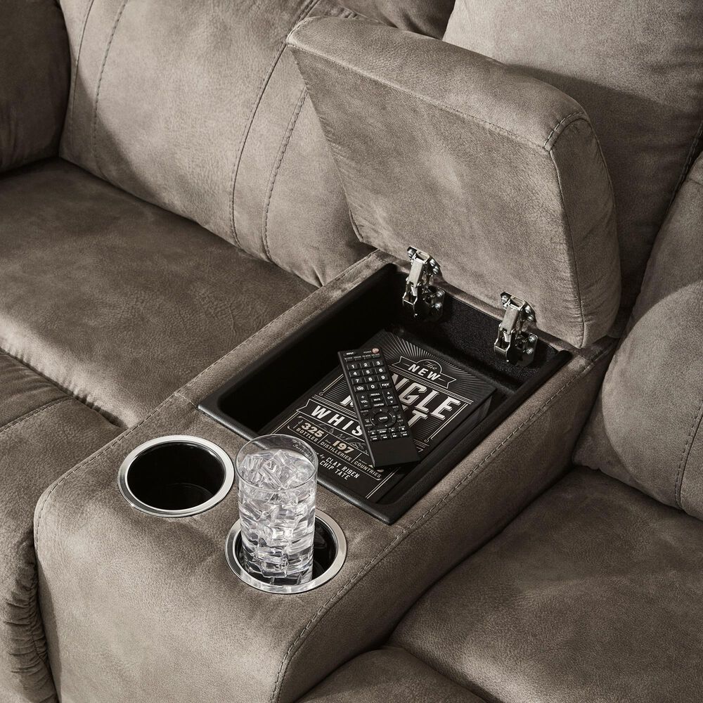 Ashley Laresview Manual Reclining Loveseat in Fossil, , large