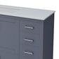 Lexora Home Jacques 84" Double Bathroom Vanity in Dark Grey with 2 cm White Quartz Top and Rectangular Sinks, , large