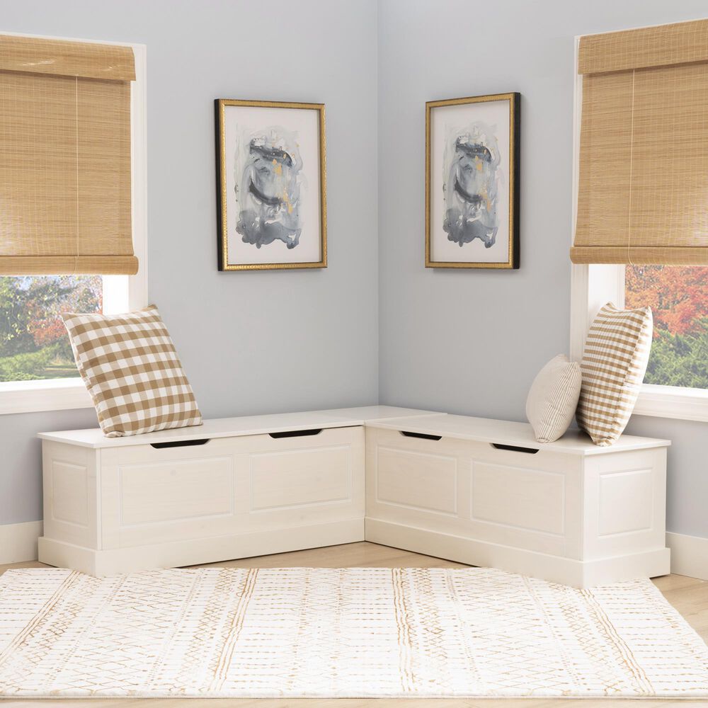 Linon Home Decor Tobin Backless Nook in White, , large