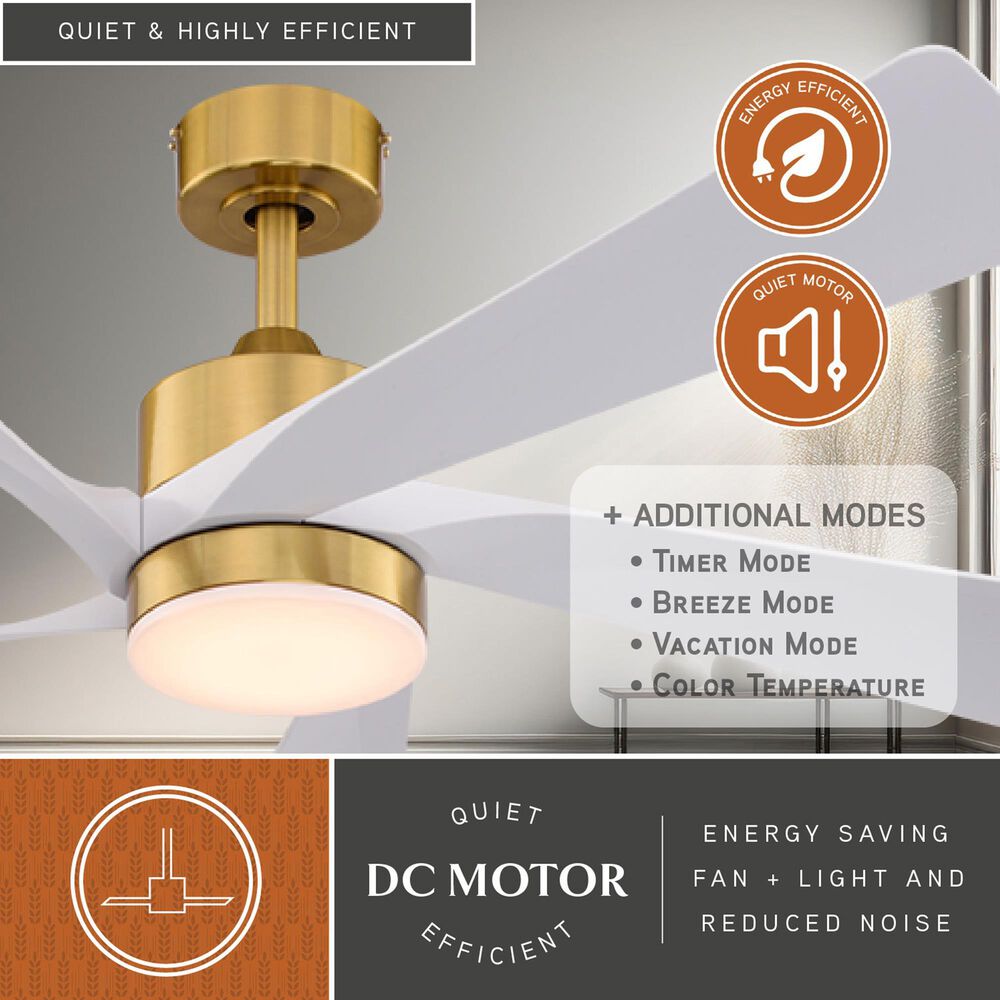 Vaxcel Redmond 52" Integrated LED Ceiling Fan in Satin Brass, , large