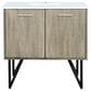 Lexora Home Lancy 36" Single Bathroom Vanity in Rustic Acacia with 2 cm White Quartz Top and Rectangular Sink, , large