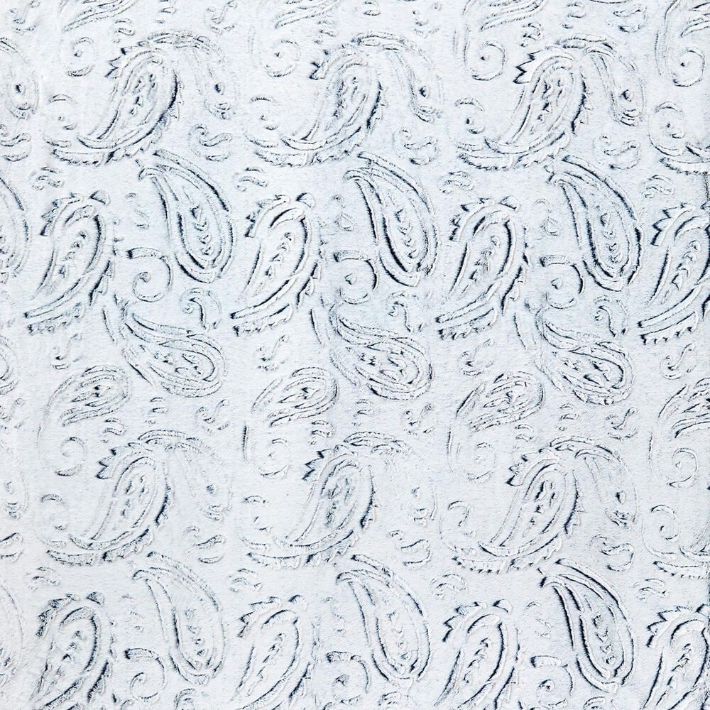 Duke Imports Snow Paisley Plush Throw in White, , large