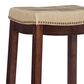 Linon Home Decor Claridge Bar Stool with Beige Cushion in Dark Brown (Set of 2), , large