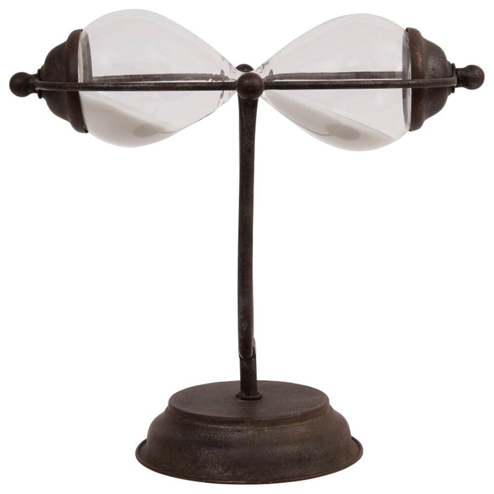 Creative Coop Decorative Metal Hourglass with White Sand in Rust, , large