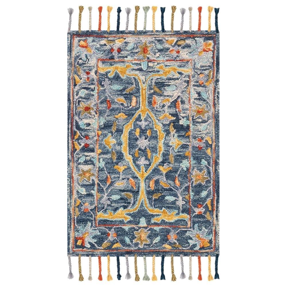 Safavieh Aspen 2'3" x 4' Blue and Rust Area Rug, , large