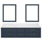 Lexora Home Castor 72" Double Bathroom Vanity in Blue with 2 cm White Carrara Marble Top, Rectangular Sinks and 34" Mirrors, , large