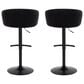 LumiSource Claire Swivel Adjustable Barstool with Black Velvet Upholstery in Black (Set of 2), , large