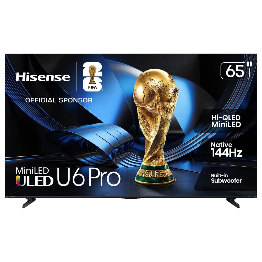 Hisense 65" Class U6 Pro Series ULED Mini-LED 4K - Smart Vidaa TV with 3.1.2 Channel Soundbar System in Black, , large
