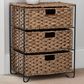 Household Essentials 3-Drawer Wicker Storage Chest in Brown, , large
