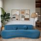 Blue River Oakland Stationary 3-Seater Sofa in Blue Velvet, , large
