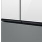 Samsung Bespoke Bespoke 30 Cu. Ft. 3-Door French Door Refrigerator - White Glass Top Family Hub Panels and Matte Gray Glass Bottom Panel Included, , large