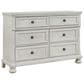 Ashley Robbinsdale 4-Piece Full Storage Bedroom Set in Antique White, , large