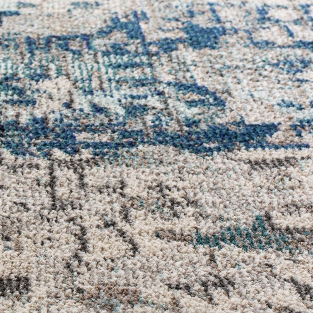 Safavieh Madison Grey and Blue 8&#39; Round Area Rug, , large