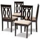 Baxton Studio Cherese Side Chair with Sand Cushion in Espresso Brown (Set of 4), , large