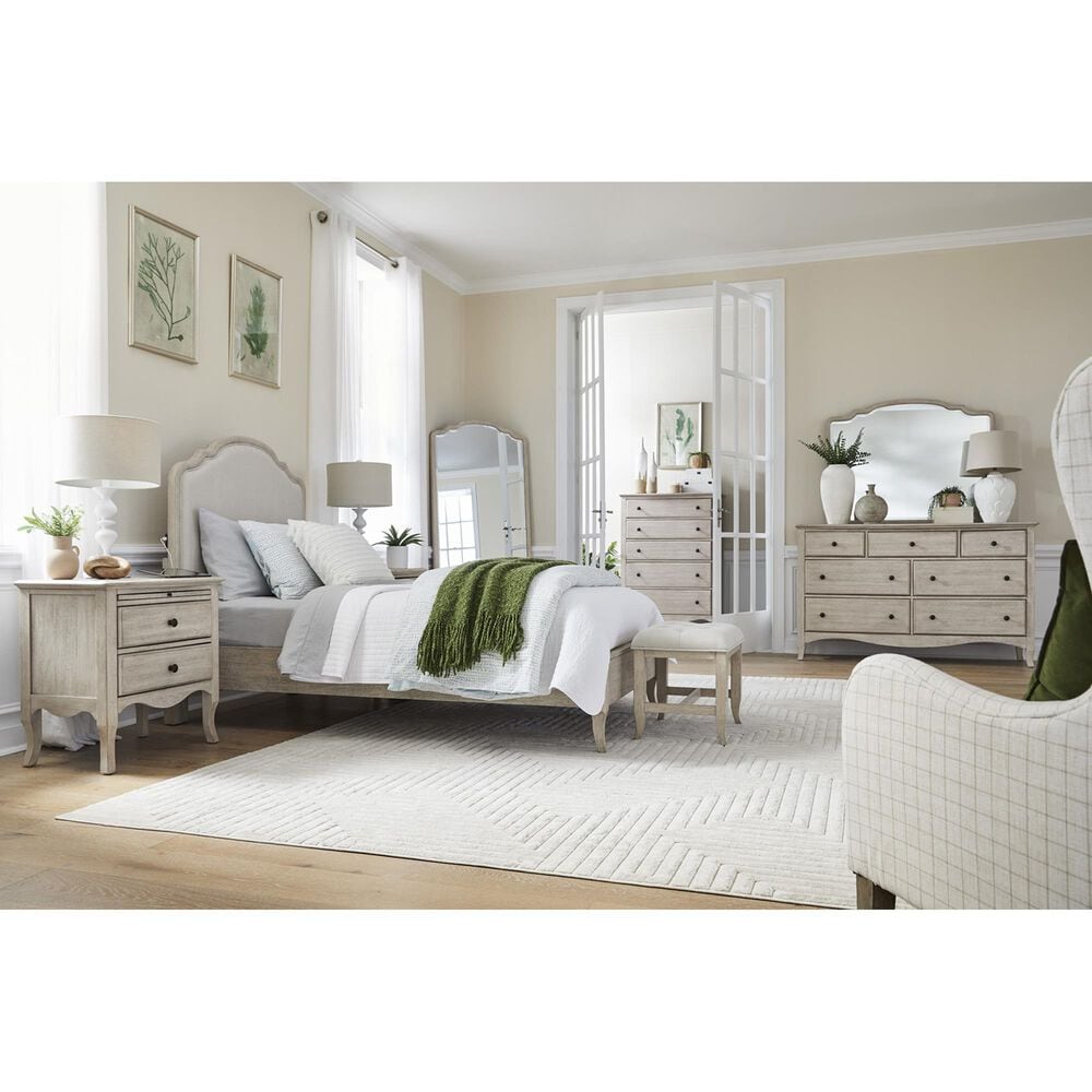Riva Ridge Provence Queen Platform Bed in Linen with USB Ports, , large
