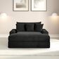 Furniture of America Tavedestrand Oversized Chaise Lounger with Cupholders and USB Ports in Black, , large
