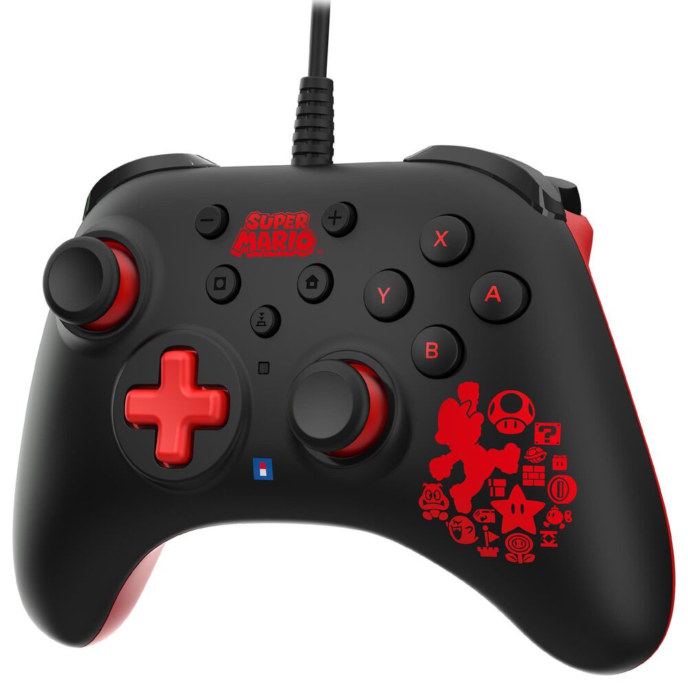 Hori Horipad Turbo Wired Mario Controller in Black - Nintendo Switch, , large