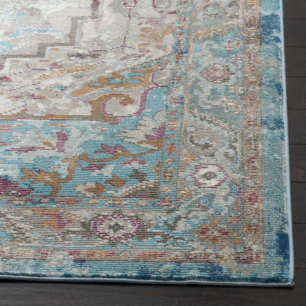 Safavieh Aria ARA119E 2&#39; x 12&#39; Beige and Blue Runner, , large