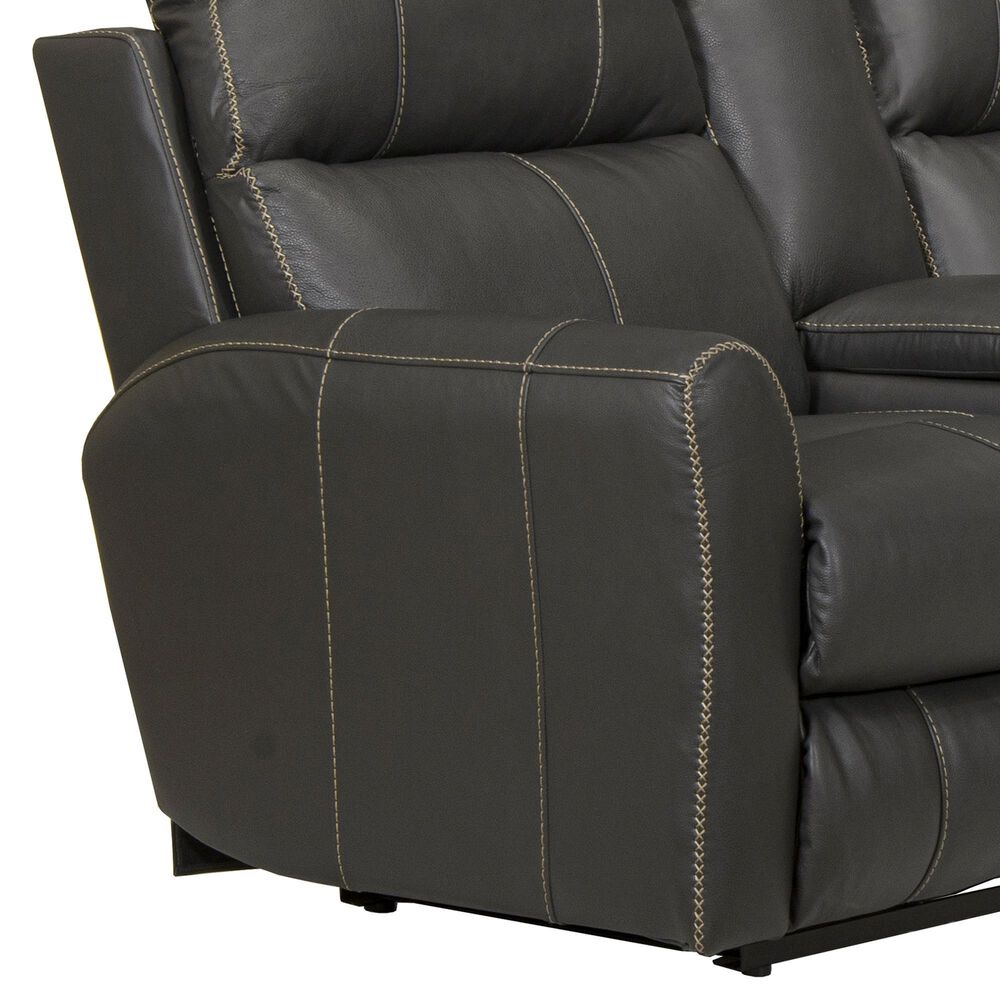 Catnapper Fredda Power Reclining Console Loveseat with Power Headrest in Anthracite, , large