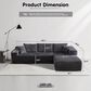 HOMLUX 104" Cloud Sectional Couch Upholstered Modular Sofa with Right L-Shape Chaise, Corduroy Fabric in Gray, , large
