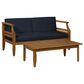 Linon Home Decor Arlen 2-Piece Outdoor Conversation Set with Navy Blue Cushion in Brown, , large