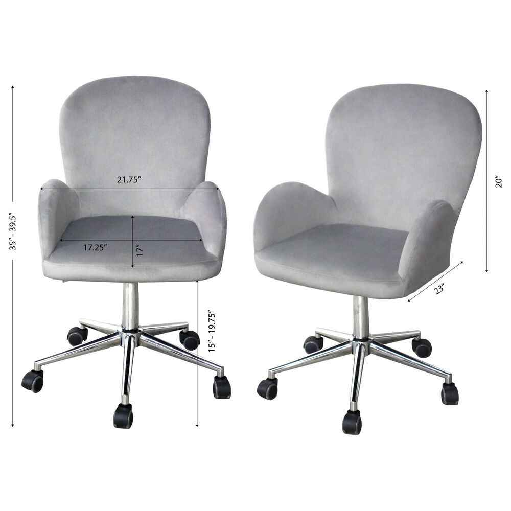 Impressions Vanity Colette Swivel Vanity Chair with Pink Cushion in Silver Chrome, , large