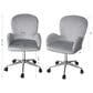 Impressions Vanity Colette Swivel Vanity Chair with Pink Cushion in Silver Chrome, , large