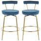 Lumisource Rhonda Counter Stool in Blue/Gold (Set of 2), , large