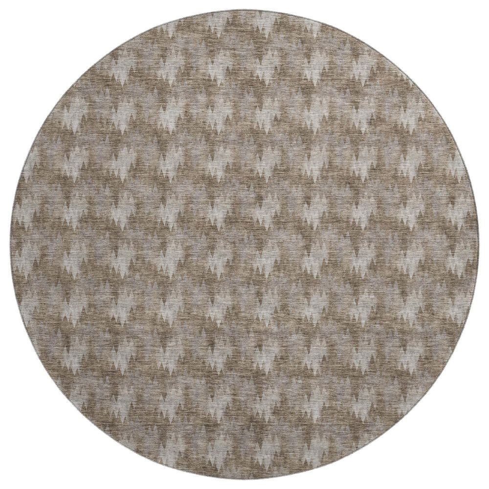Dalyn Rug Company Soft Essentials Chevron Mocha 8" Round Area Rug, , large